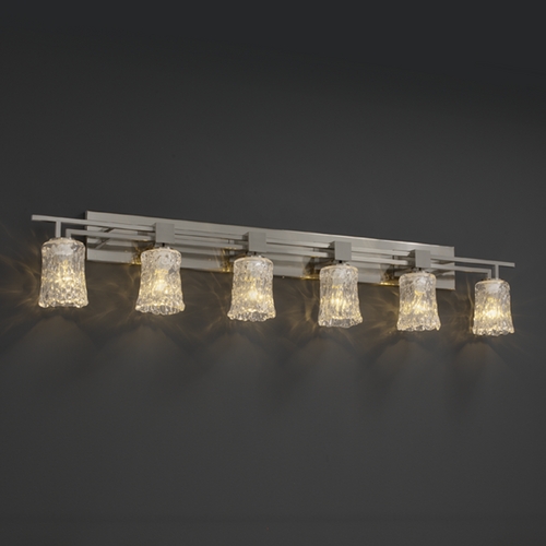 Veneto Luce Collection Brushed Nickel Bathroom Light by Justice Design Group