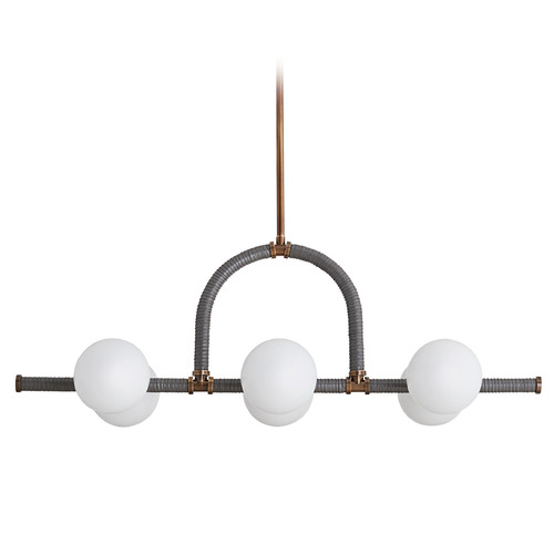 Harrison Linear Chandelier in Brass & Graphite by Arteriors Home