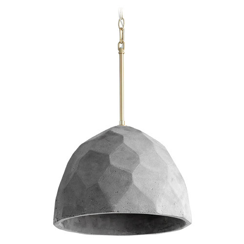 Maria 16-Inch Pendant in Dark Gray & Aged Brass by Oxygen Lighting