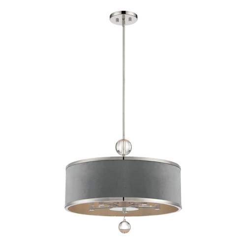 Luxour 5-Light Convertible Pendant in Polished Nickel by Metropolitan