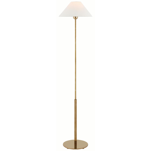 Visual Comfort Signature Collection Hackney Hand-Rubbed Antique Brass Floor Lamp with Coolie Shade