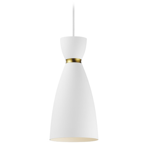 Maxim Lighting Carillon White & Satin Brass Mini Pendant by Maxim Lighting 11301WTSBR