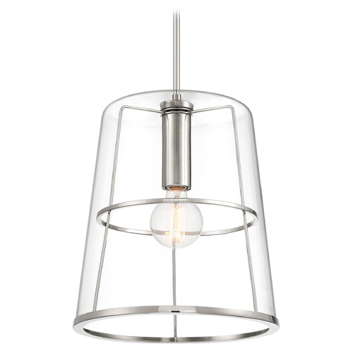 Designers Fountain Alonzo Polished Nickel Pendant Light with Conical Shade