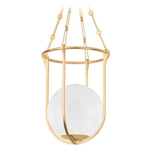 Hudson Valley Lighting Verbank Vintage Gold Leaf LED Pendant Light with Globe Shade