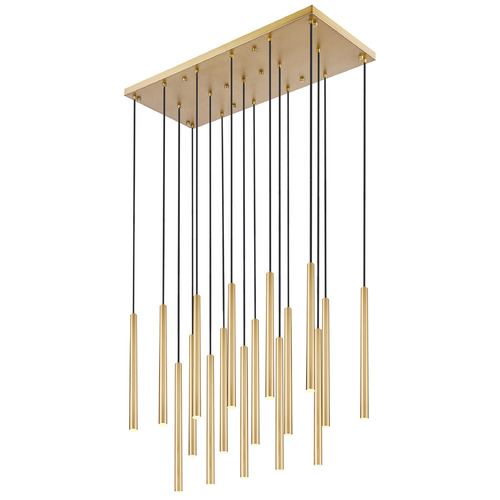 Z-Lite Forest Modern Gold LED Multi-Light Pendant with Cylindrical Shade