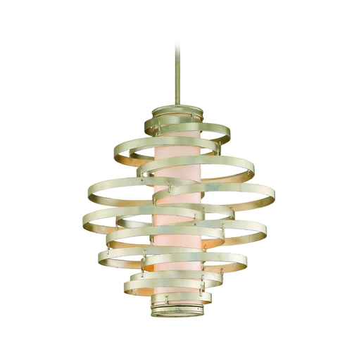 Corbett Lighting Modern Pendant in Modern Silver Leaf by Corbett Lighting 128-76