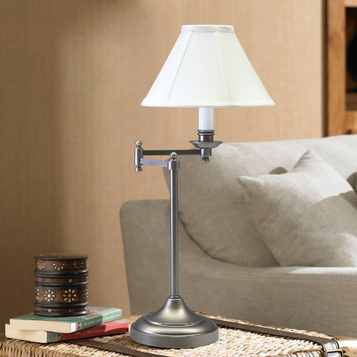 House of Troy Lighting Club Swing-Arm Lamp in Antique Silver by House of Troy Lighting CL251-AS