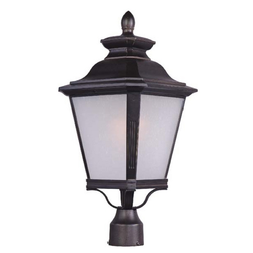 Frosted Seeded Glass Post Light Bronze by Maxim Lighting