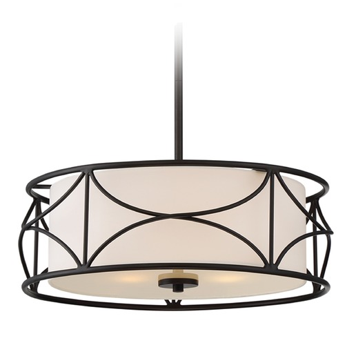 Designers Fountain Avara Oil Rubbed Bronze Pendant Light with Drum Shade