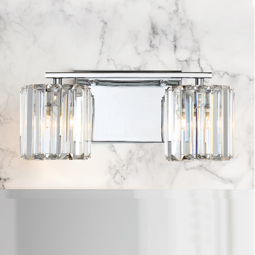 Quoizel Lighting Divine Polished Chrome 2-Light Bathroom Light with Clear Crystal PCDV8602C