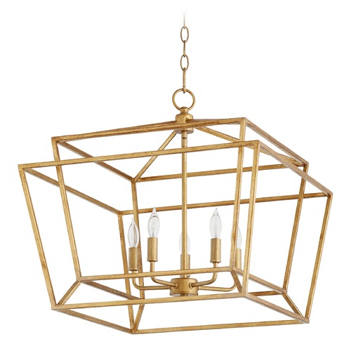 Monument Gold Leaf Pendant by Quorum Lighting