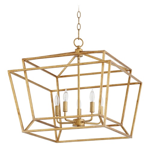 Quorum Lighting Monument Gold Leaf Pendant by Quorum Lighting 8407-5-74