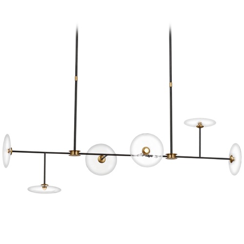 Ian K. Fowler Calvino Linear Chandelier in Aged Iron by Visual Comfort Signature