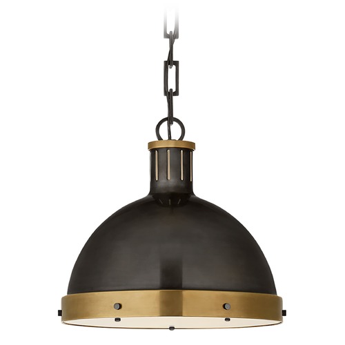 Visual Comfort Signature Collection Thomas OBrien Hicks Pendant in Bronze & Brass by Visual Comfort Signature TOB5069BZHAB