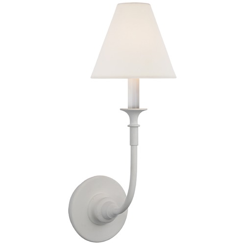 Visual Comfort Signature Collection Thomas OBrien Piaf Single Sconce in Plaster White by Visual Comfort Signature TOB2450PWL