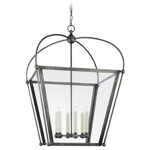 E.F. Chapman Riverside Square Lantern in Bronze by Visual Comfort Signature