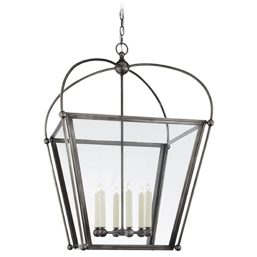 Visual Comfort Signature Collection E.F. Chapman Riverside Square Lantern in Bronze by Visual Comfort Signature CHC3440BZCG