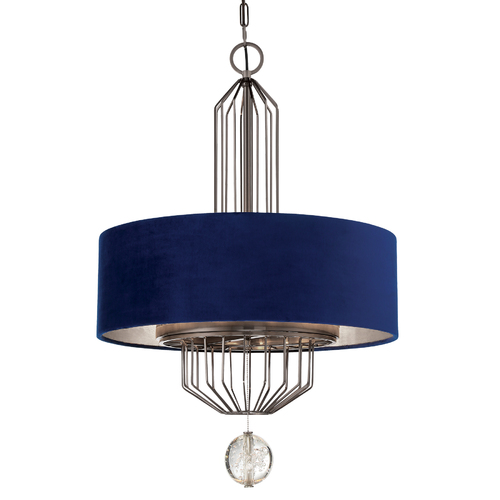 Grandeur 6-Light Velvet Pendant in Antique Nickel by Metropolitan