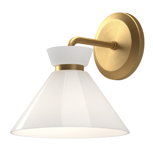 Halston Wall Sconce in Brushed Gold by Alora Lighting