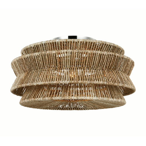 Visual Comfort Signature Collection Chapman & Myers Antigua Semi-Flush Mount in Nickel by VC Signature CHC4017PNNAB