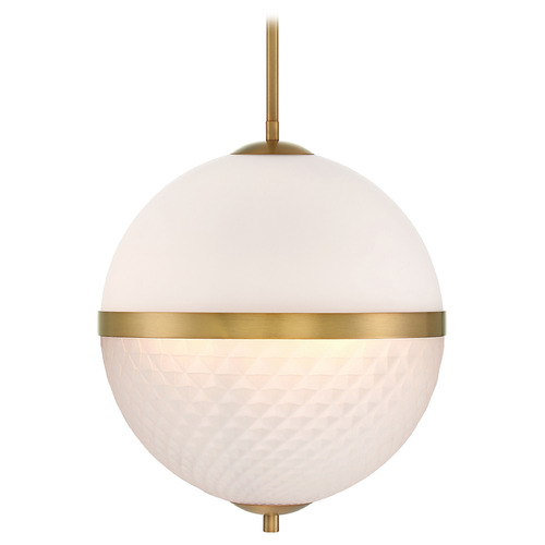 Designers Fountain Dia Old Satin Brass Pendant Light with Globe Shade