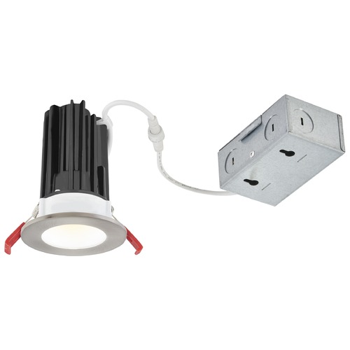 2'' LED Canless 15W Brushed Nickel/White Recessed Downlight 2700K 38Deg IC Rated By Recesso