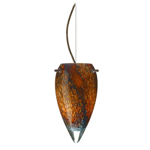 Besa Lighting Besa Lighting Juli Bronze LED Mini-Pendant Light with Teardrop Shade 1KX-4125CE-LED-BR