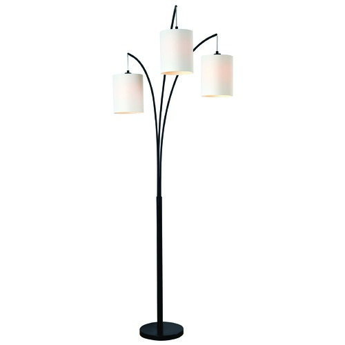 Kenroy Home Lighting Kenroy Home Leah Black Arc Lamp with Cylindrical Shade 32849BL