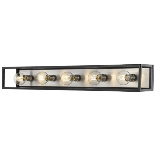 Kube Matte Black & Brushed Nickel Vertical Bathroom Light by Z-Lite