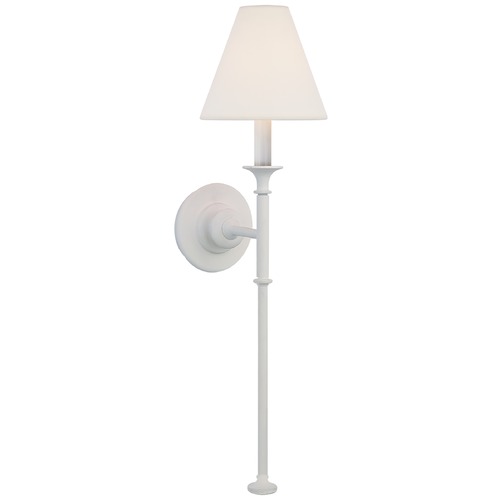 Visual Comfort Signature Collection Thomas OBrien Piaf Tail Sconce in Plaster White by Visual Comfort Signature TOB2453PWL