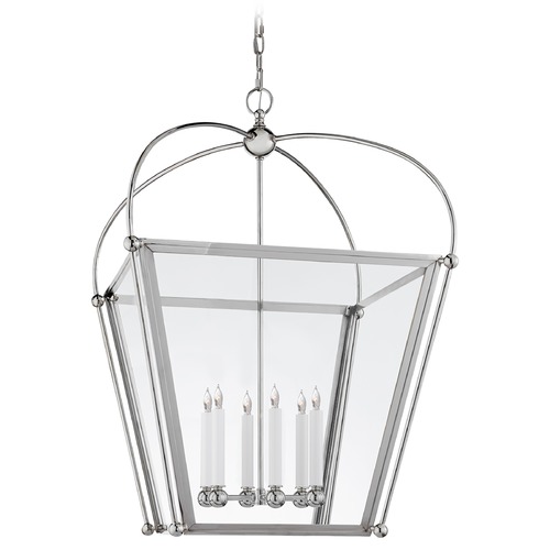 Visual Comfort Signature Collection E.F. Chapman Riverside Square Lantern in Nickel by Visual Comfort Signature CHC3440PNCG