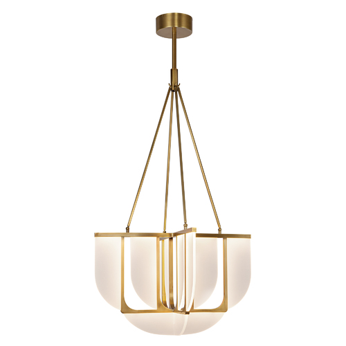 Anders LED Chandelier in Vintage Brass by Alora Lighting