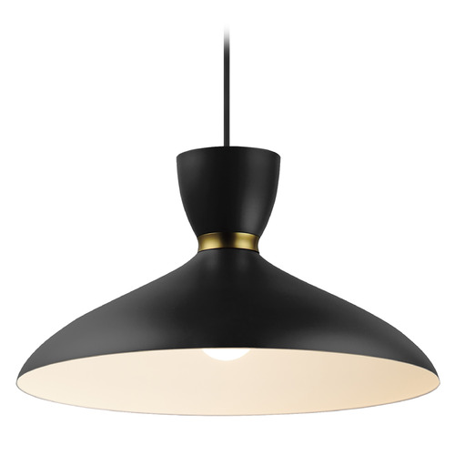 Carillon Black & Satin Brass Pendant by Maxim Lighting