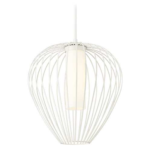 Z-Lite Savanti Textured White Pendant Light with Cylindrical Shade