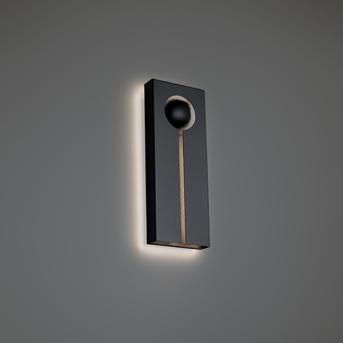 Modern Forms Keyhole Black & Textured Brushed Nickel LED Outdoor Wall Light