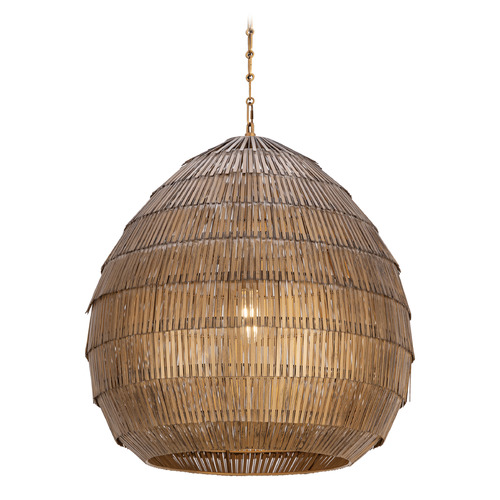 Maxim Lighting Maxim Lighting Gilda Antique Brass Pendant Light with Teardrop Shade 29183AB