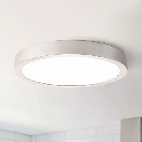 Design Classics Lighting Flat LED Light Surface Mount 8-Inch Round Satin Nickel 3000K 1199LM 8309-SN T16