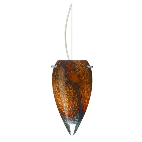 Besa Lighting Juli Satin Nickel LED Mini-Pendant Light with Teardrop Shade