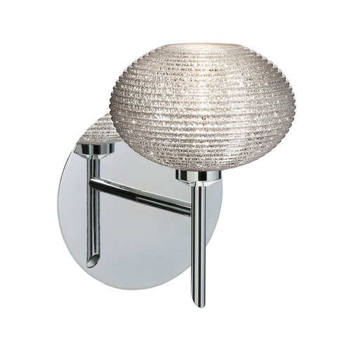 Besa Lighting Besa Lighting Lasso Ribbed Glass Chrome Sconce 1SW-5612GL-CR