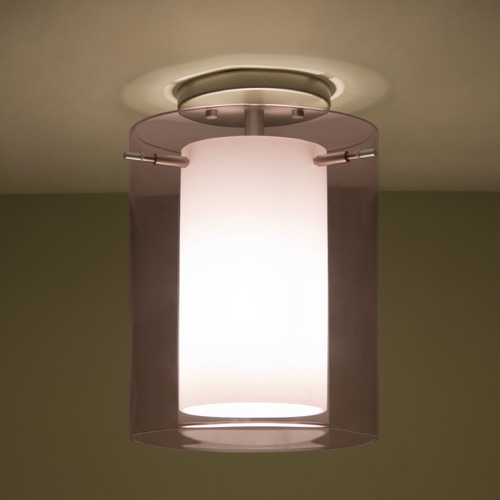 Besa Lighting Pahu Satin Nickel LED Semi-Flushmount Light