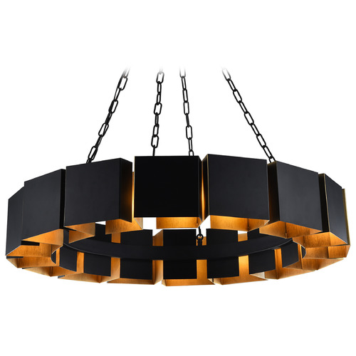 Matteo Lighting Mattone Matte Black Chandelier by Matteo Lighting C59316MB