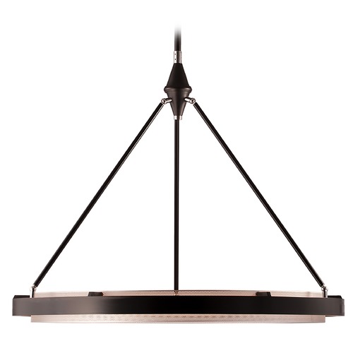 Duo 31.50-Inch Pendant in Classic Black with Silver Shimmer by Alora Lighting