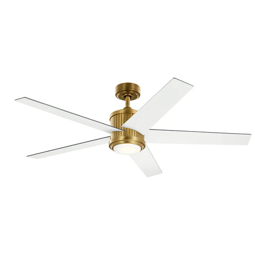 Brahm 56-Inch LED Ceiling Fan in Natural Brass by Kichler Lighting