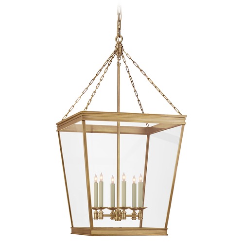Visual Comfort Signature Collection Chapman & Myers Launceton Square Lantern in Brass by Visual Comfort Signature CHC5612ABCG