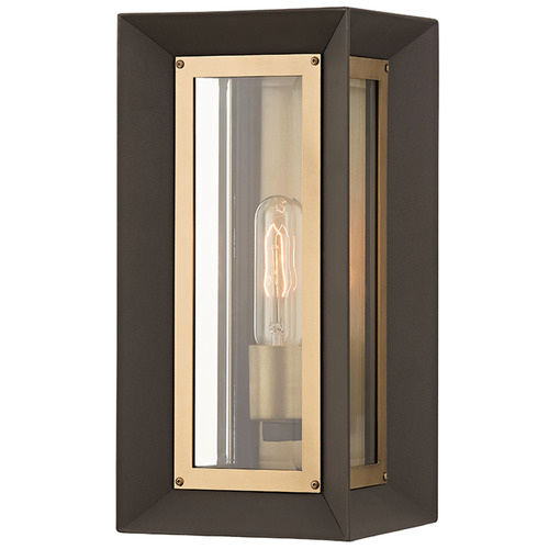 Troy Lighting Lowry Textured Bronze & Patina Brass Outdoor Wall Light
