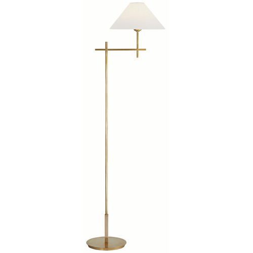 Visual Comfort Signature Collection Hackney Hand-Rubbed Antique Brass Floor Lamp with Coolie Shade