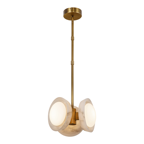 Alora Lighting Alonso Vintage Brass LED Pendant Light with Oval Shade