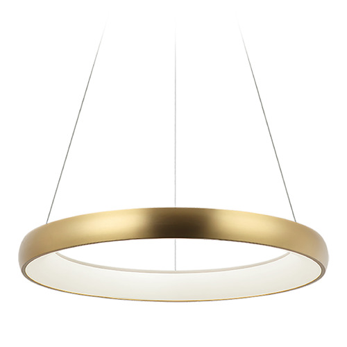 Maverick Brushed Gold LED Pendant by Matteo Lighting