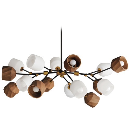 Akimbo Dark Bronze & Antique Brass LED Chandelier by Maxim Lighting