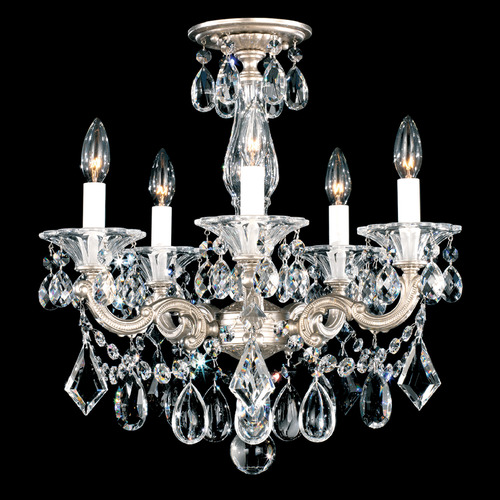 Schonbek Worldwide Lighting La Scala Antique Silver Semi-Flushmount Light